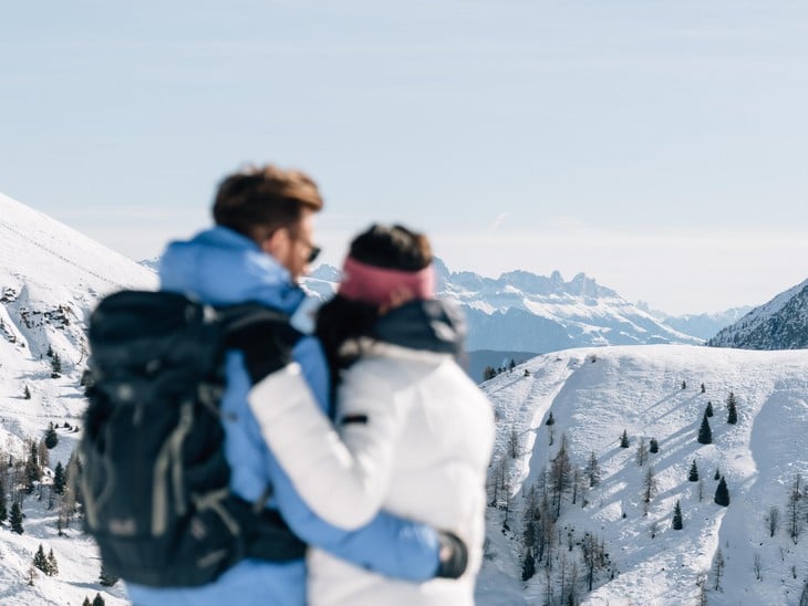 On snowy trails.